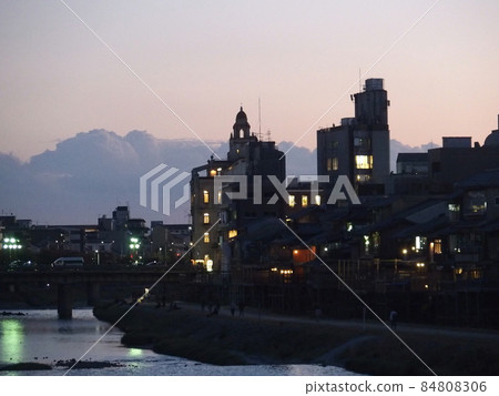 Kamogawa cityscape at dusk Kamogawa cityscape at dusk 84808306