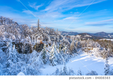 Scenic winter view of Lusatian Mountains 84808383