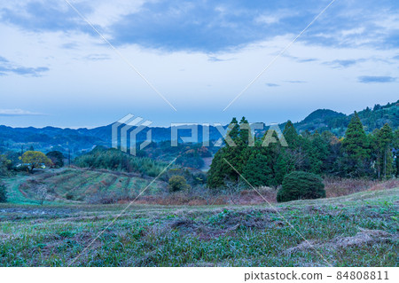 [Chiba Prefecture] Autumn Oyama Senmaida, after harvesting rice, dawn 84808811