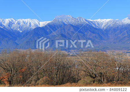 Azumino and the Northern Alps in early winter Azumino and the Northern Alps in early winter 84809122