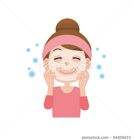 A smiling woman moisturized with a beauty pack A smiling woman moisturized with a beauty pack 84809833