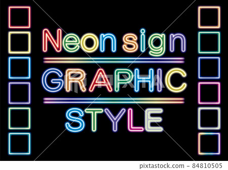 Neon sign style graphic style material for... - Stock Illustration ...