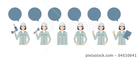 帶有標註的建築工人圖標集 84810641