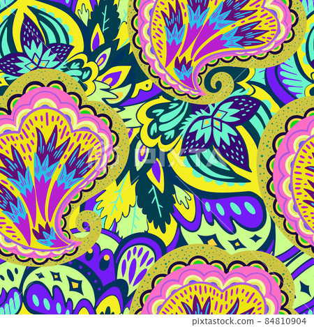 Colorful seamless pattern with crazy...-插圖素材 [84810904] - PIXTA圖庫