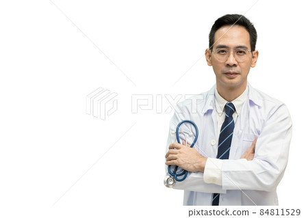 Portrait Asian Doctor professional healthcare standing smart confident isolated on white background Portrait Asian Doctor professional healthcare standing smart confident isolated on white background 84811529