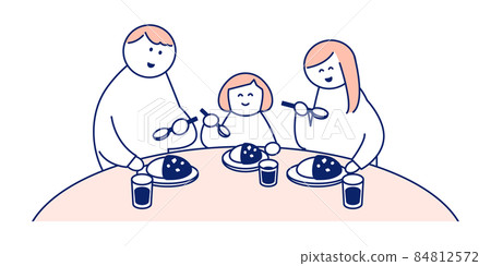 一家人吃飯的簡單圖解 84812572
