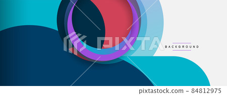 Circle and round shapes abstract background. Vector illustration for wallpaper banner background or landing page Circle and round shapes abstract background. Vector illustration for wallpaper banner background or landing page 84812975