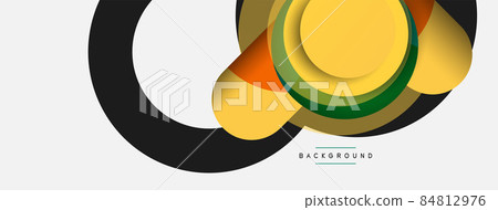 Circle and round shapes abstract background. Vector illustration for wallpaper banner background or landing page 84812976
