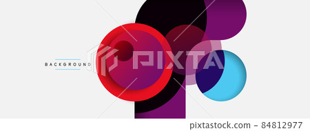 Circle and round shapes abstract background. Vector illustration for wallpaper banner background or landing page Circle and round shapes abstract background. Vector illustration for wallpaper banner background or landing page 84812977
