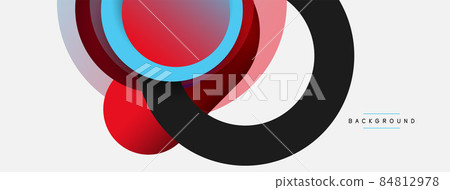Circle and round shapes abstract background. Vector illustration for wallpaper banner background or landing page Circle and round shapes abstract background. Vector illustration for wallpaper banner background or landing page 84812978