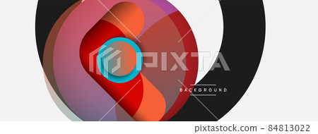 Creative geometric wallpaper. Minimal abstract background. Circles composition vector illustration for wallpaper banner background or landing page 84813022