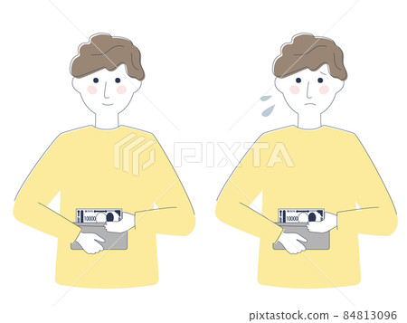 A man who puts out a new 10,000 yen from his wallet A man who puts out a new 10,000 yen from his wallet 84813096