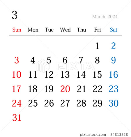 2024 年 3 月,日本日曆 2024 年 3 月,日本日曆 84813828