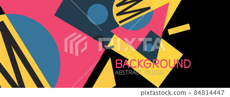 Abstract background. Blocks, lines, triangles, circles composition. Techno or business concept for wallpaper, banner, background, landing page Abstract background. Blocks, lines, triangles, circles composition. Techno or business concept for wallpaper, banner, background, landing page 84814447