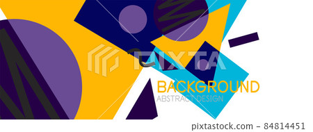 Abstract background. Blocks, lines, triangles, circles composition. Techno or business concept for wallpaper, banner, background, landing page Abstract background. Blocks, lines, triangles, circles composition. Techno or business concept for wallpaper, banner, background, landing page 84814451
