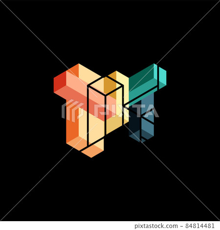 Abstract background. 3d cubes, cubic elements and blocks. Techno or business concept for wallpaper, banner, background, landing page Abstract background. 3d cubes, cubic elements and blocks. Techno or business concept for wallpaper, banner, background, landing page 84814481