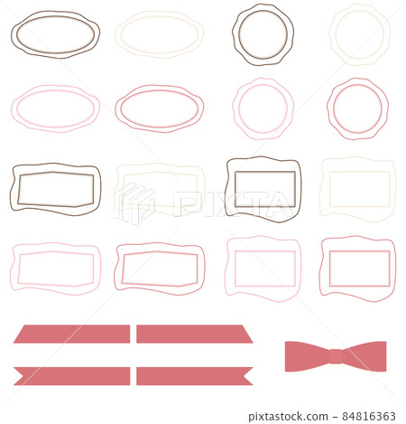 Illustration of 4 shapes of labels and ribbons... - Stock Illustration ...
