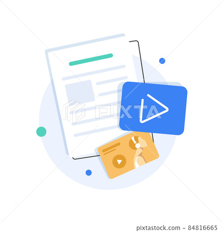 Create video content and make money,Flat design vlog concept,flat design icon vector illustration 84816665