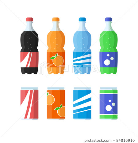 set of plastic bottle of water and sweet soda,flat design icon vector illustration set of plastic bottle of water and sweet soda,flat design icon vector illustration 84816910