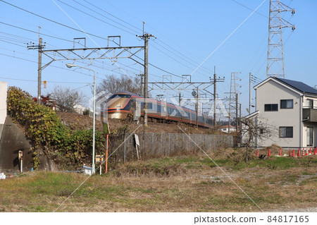 Tobu Railway Limited Express Spacia running near Hasuda City, Saitama Prefecture, Japan Tobu Railway Limited Express Spacia running near Hasuda City, Saitama Prefecture, Japan 84817165
