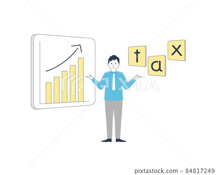 男人用圖表解釋稅收 84817249