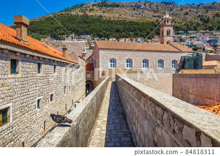 View of Dominican monastery and church from the walls of the cit 84818311