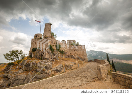 The Klis mountain fortress located northeast of Split, Croatia, The Klis mountain fortress located northeast of Split, Croatia, 84818335