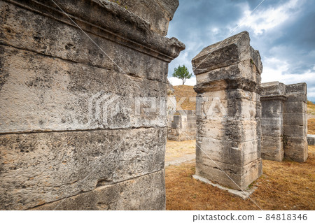 Archaeological ruins of Roman buildings of settlement in the Sol 84818346