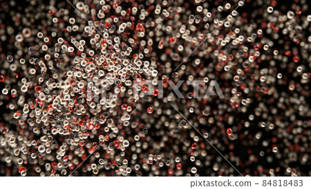 Freeze Motion Shot of Rotating Peppers Balls. 84818483