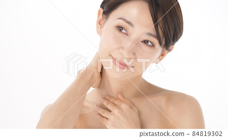 Beauty décolletage lymphatic massage middle female Beauty décolletage lymphatic massage middle female 84819302