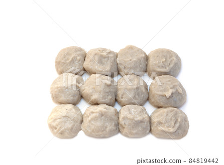 Raw fish ball with nodoguro, processed fish meat surimi [white background] 84819442