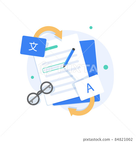 translation plugin, translate languages,flat design icon vector illustration 84821002