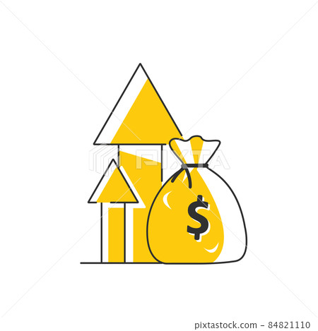 revenue increase,Compound interest, added value,flat design icon vector illustration  84821110