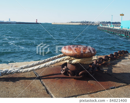 Bollard at the fishing port 84821400