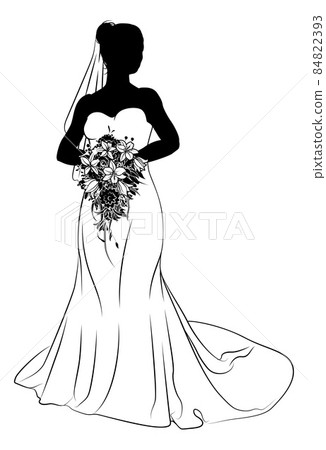 Bride Bridal Wedding Dress Silhouette Woman Design 84822393