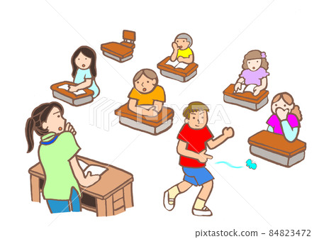 發育障礙：在課堂上發現自己感興趣的東西並站起來的男孩 84823472