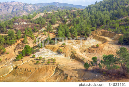 Reforestation of abandoned copper mine area in Cyprus Reforestation of abandoned copper mine area in Cyprus 84823561