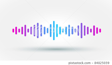 Floating Gradient Sound wave equalizer isolated on white background. Vector illustration. 84825039