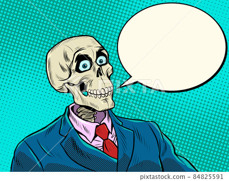 The positive skeleton of a businessman speech. Good business, positive dead man, business survival in a difficult period of the economy 84825591