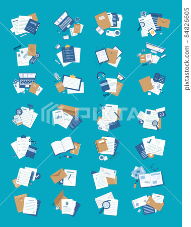 set of document icons,Paper iconFolder icons set,flat design icon vector illustration 84826605