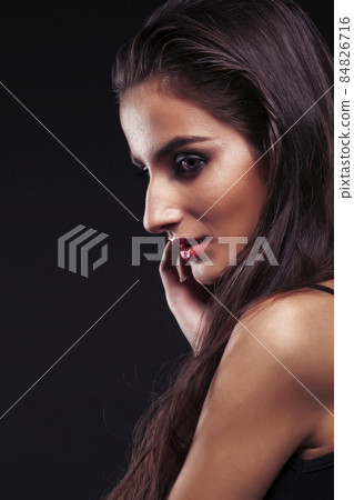 beauty young sencual woman with jewellery close up, luxury portrait of rich real girl, party makeup beauty young sencual woman with jewellery close up, luxury portrait of rich real girl, party makeup 84826716