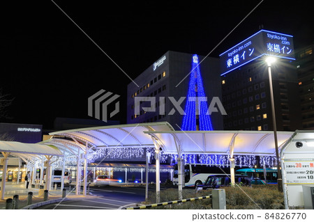 從川內站東口看到的SS Plaza仙台冬季夜景 從川內站東口看到的SS Plaza仙台冬季夜景 84826770
