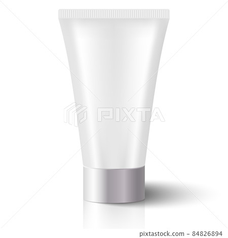 Vector drawing. Tube of cream or gel, in gray and white tones Vector drawing. Tube of cream or gel, in gray and white tones 84826894