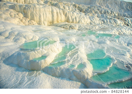 Pamukkale, natural pool with blue water, Turkey 84828144