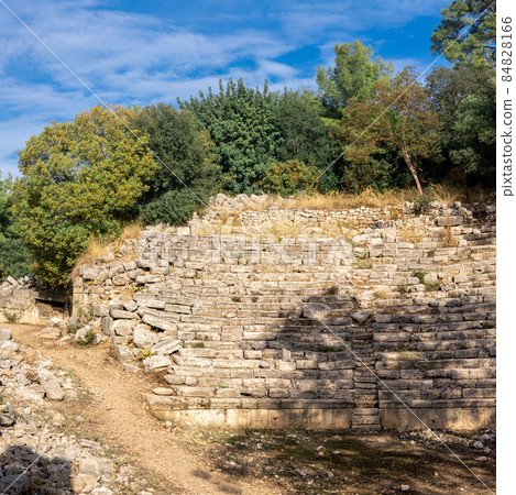 ruins of antique theater among the forest in the ancient city of Phaselis, Turkey ruins of antique theater among the forest in the ancient city of Phaselis, Turkey 84828166
