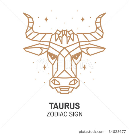 Zodiac astrology horoscope sign taurus linear design. Vector illustration. Elegant line art symbol or icon of taurus esoteric zodiacal horoscope templates for logo or poster isolated on white Zodiac astrology horoscope sign taurus linear design. Vector illustration. Elegant line art symbol or icon of taurus esoteric zodiacal horoscope templates for logo or poster isolated on white 84828677