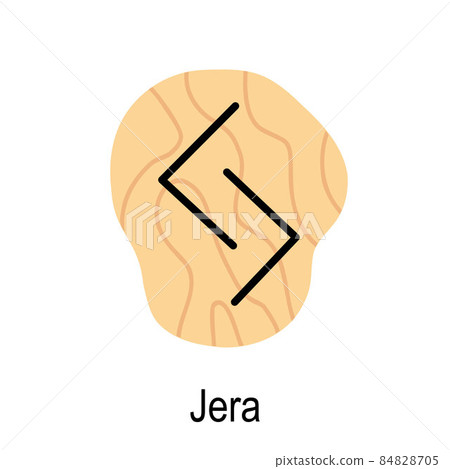 Old rune Jera, ancient Scandinavian alphabet vector illustration, hand drawn typography, occult letters, mystical signs, esoteric concept Old rune Jera, ancient Scandinavian alphabet vector illustration, hand drawn typography, occult letters, mystical signs, esoteric concept 84828705