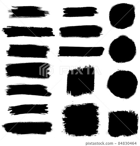 Collection of vector brush hand drawn graphic element. Set of vector brush strokes isolated on white background. vector illustration. 84830464