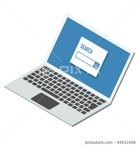 Display search screen Laptop isometric vector illustration facing left Display search screen Laptop isometric vector illustration facing left 84832888