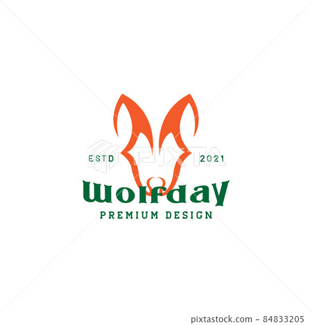 shape face wolf or dog colored hipster logo symbol icon vector graphic design illustration idea creative 84833205